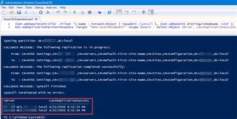 verify domain controller replication.